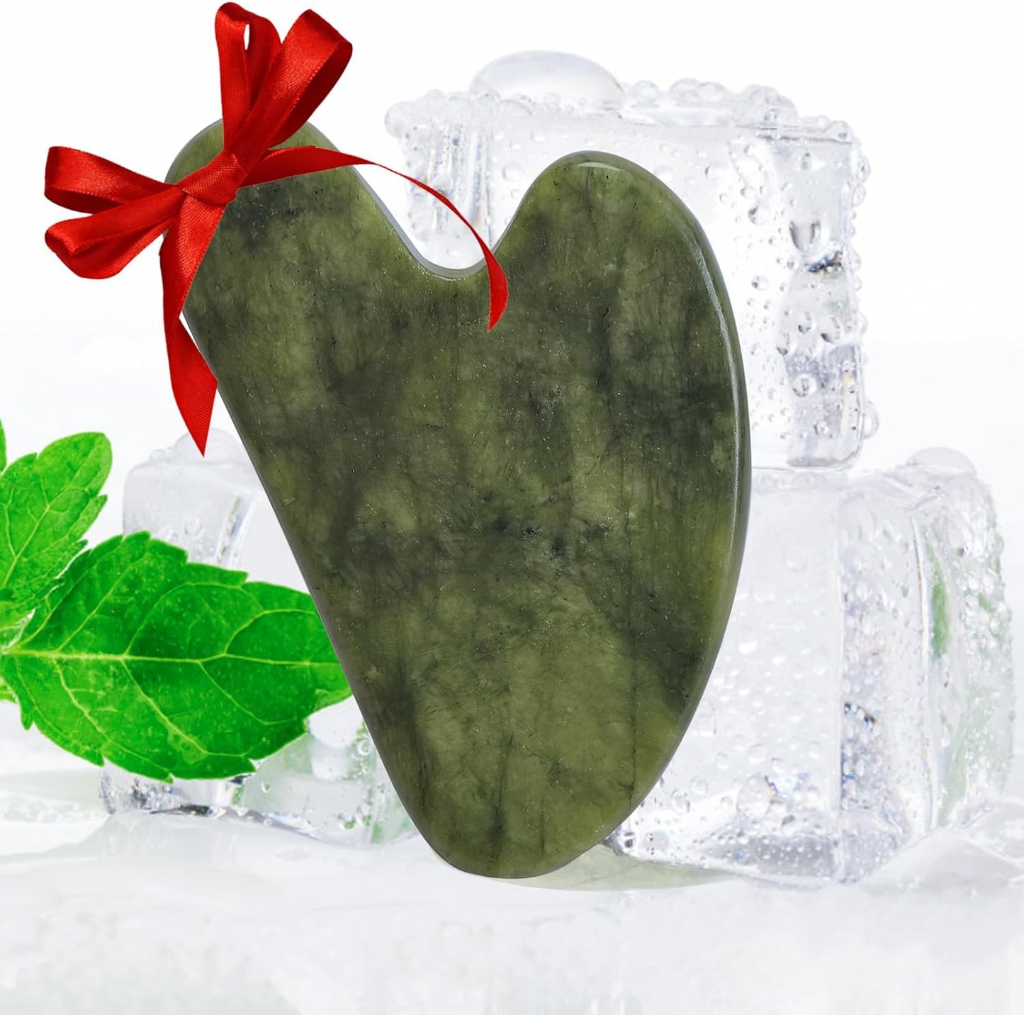 Gua Sha Facial Massage Tools - Jade Spa Kit for Skin Care, Puffiness Reduction, and Muscle Tension Relief